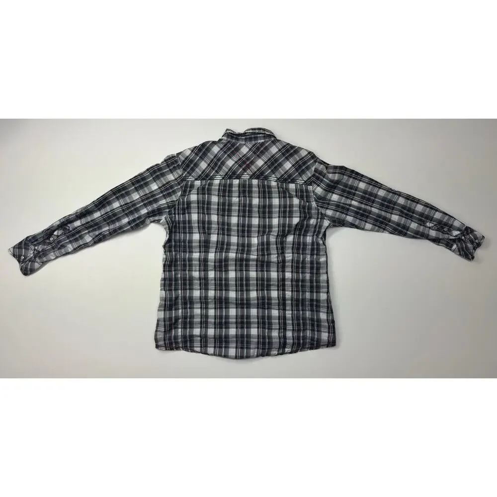 Used BKE Men's Slim Fit Western Pearl Snap Shirt Plaid Large Cotton